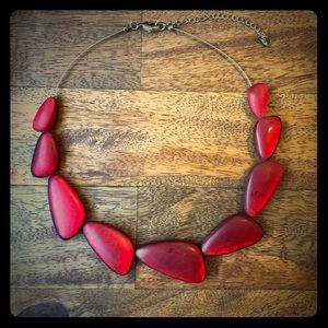 Red Iridescent Glass Necklace